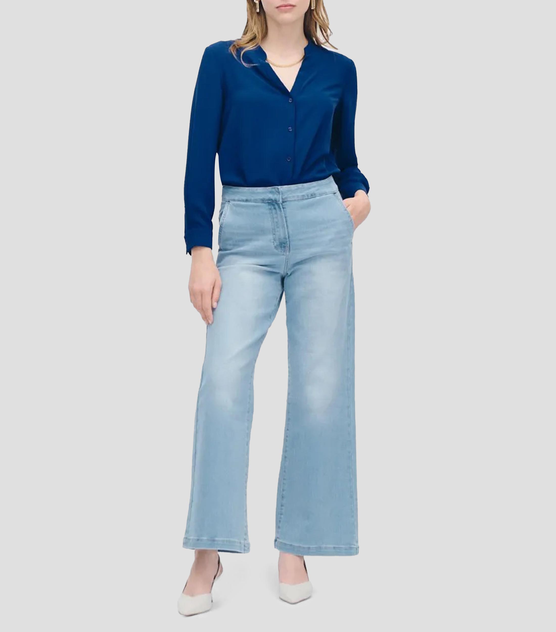 Blusa lisa manga corta Mujer
